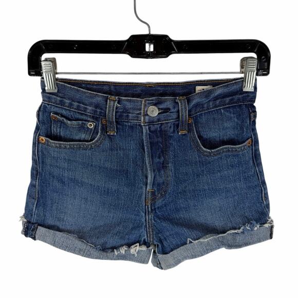 Levi’s White Oak Cone Denim Shorts Size 25 Cut-Off Mini Shorts 2.5 Inch - Picture 1 of 12